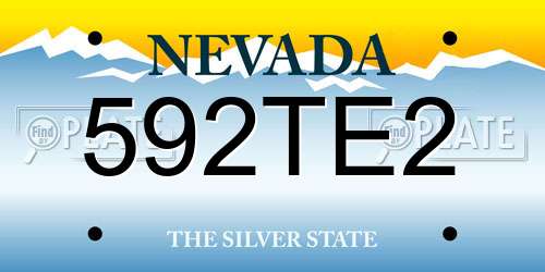 592TE2 Nevada License Plate