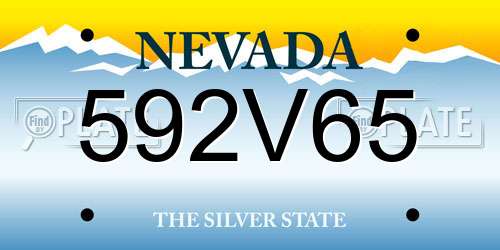 592V65 Nevada License Plate