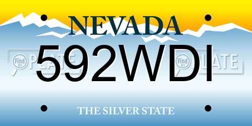 592WDI Nevada License Plate