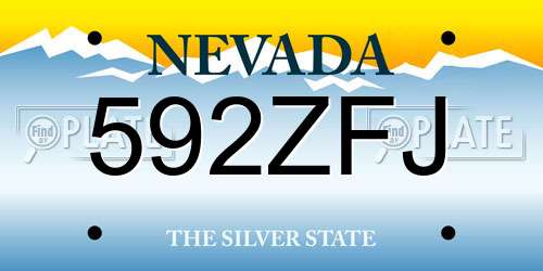592ZFJ Nevada License Plate