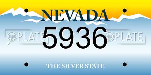 5936 Nevada License Plate
