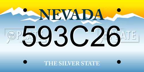 593C26 Nevada License Plate