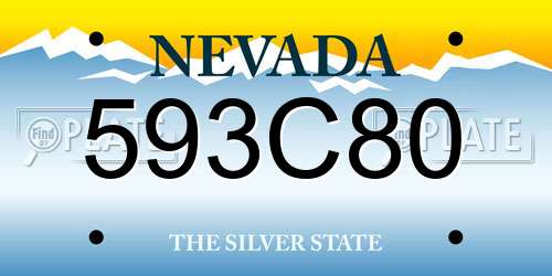 593C80 Nevada License Plate