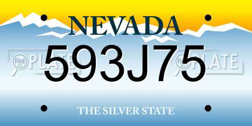 593J75 Nevada License Plate