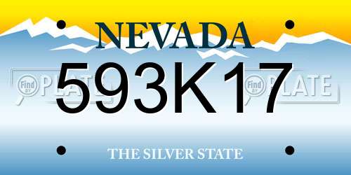 593K17 Nevada License Plate