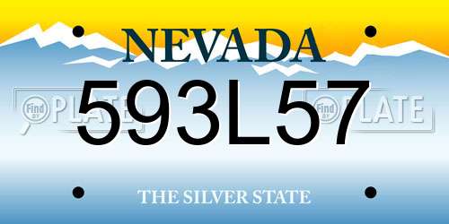 593L57 Nevada License Plate