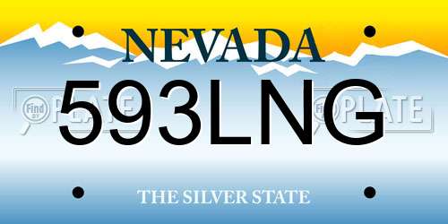 593LNG Nevada License Plate