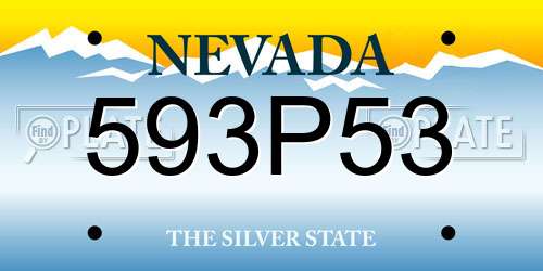 593P53 Nevada License Plate