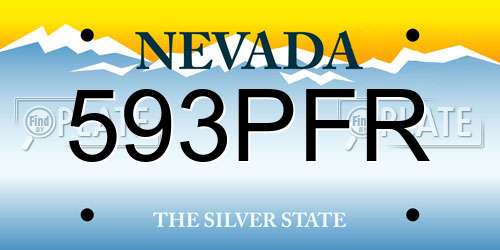593PFR Nevada License Plate