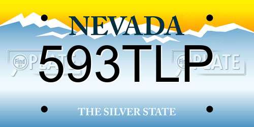 593TLP Nevada License Plate