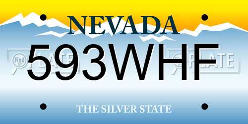 593WHF Nevada License Plate