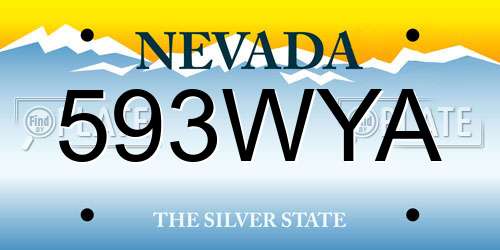 593WYA Nevada License Plate