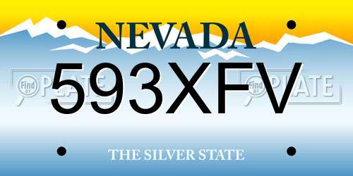 593XFV Nevada License Plate