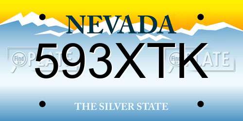 593XTK Nevada License Plate