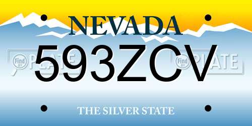 593ZCV Nevada License Plate