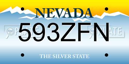 593ZFN Nevada License Plate