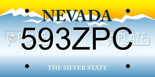 593ZPC Nevada License Plate