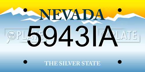 5943IA Nevada License Plate