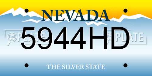 5944HD Nevada License Plate
