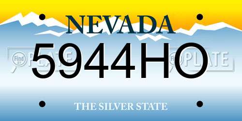 5944HO Nevada License Plate