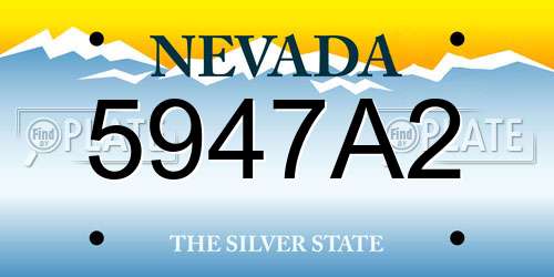 5947A2 Nevada License Plate