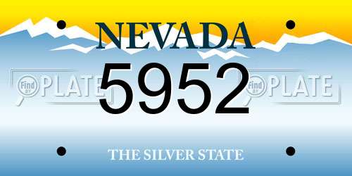 5952 Nevada License Plate
