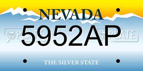 5952AP Nevada License Plate