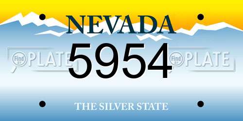 5954 Nevada License Plate