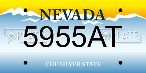 5955AT Nevada License Plate