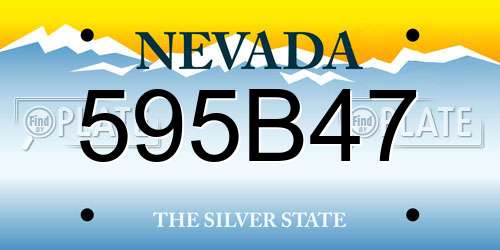 595B47 Nevada License Plate
