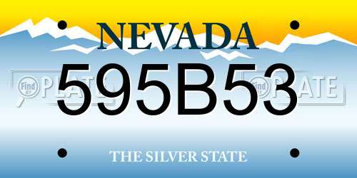 595B53 Nevada License Plate