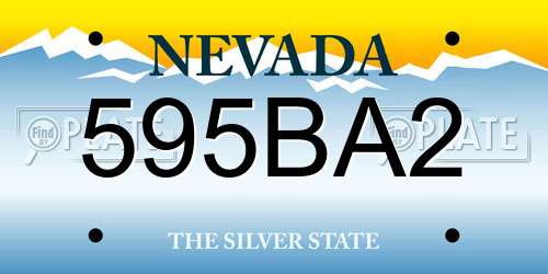 595BA2 Nevada License Plate