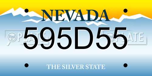 595D55 Nevada License Plate