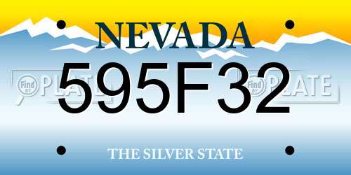 595F32 Nevada License Plate