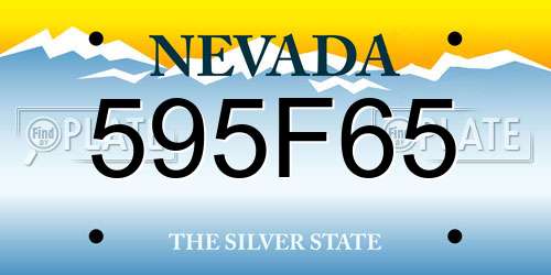 595F65 Nevada License Plate