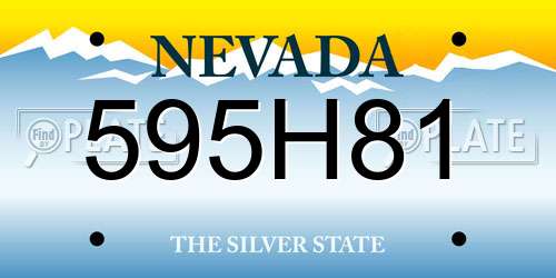 595H81 Nevada License Plate