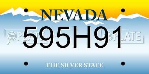 595H91 Nevada License Plate