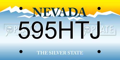 595HTJ Nevada License Plate
