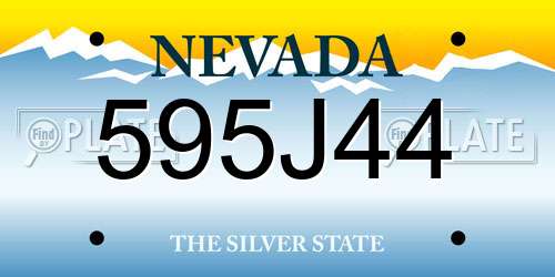 595J44 Nevada License Plate