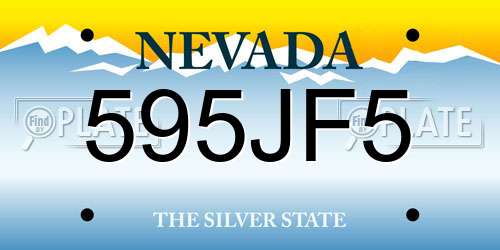 595JF5 Nevada License Plate