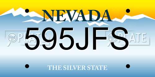 595JFS Nevada License Plate