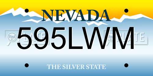 595LWM Nevada License Plate