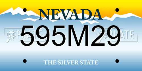 595M29 Nevada License Plate