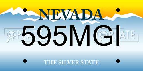 595MGI Nevada License Plate