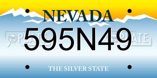 595N49 Nevada License Plate