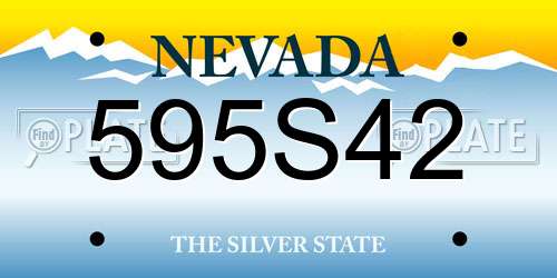 595S42 Nevada License Plate