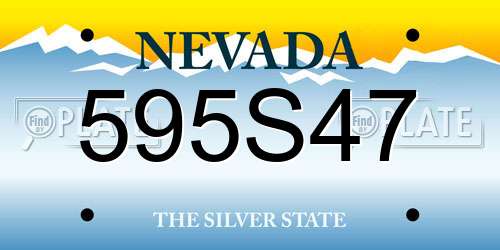 595S47 Nevada License Plate