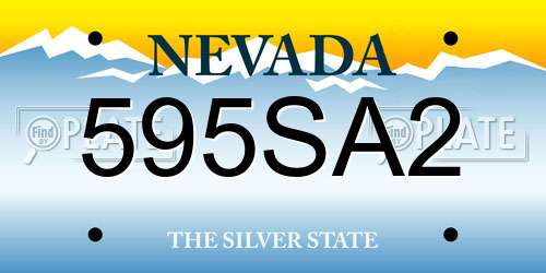 595SA2 Nevada License Plate