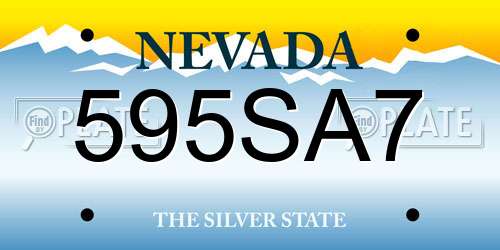 595SA7 Nevada License Plate