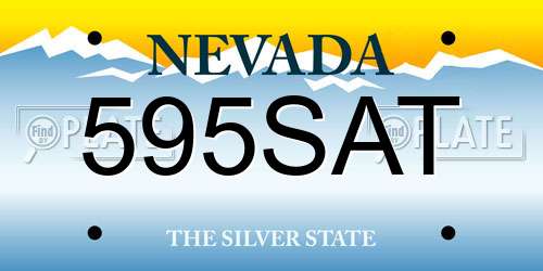 595SAT Nevada License Plate